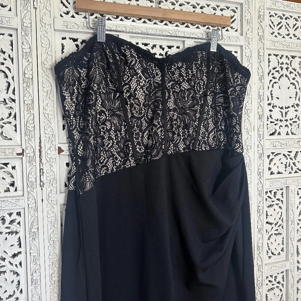 Galina Signature Black Lace Corset Sequin Romantic Whimsygoth Fairy‎ Prom Dress